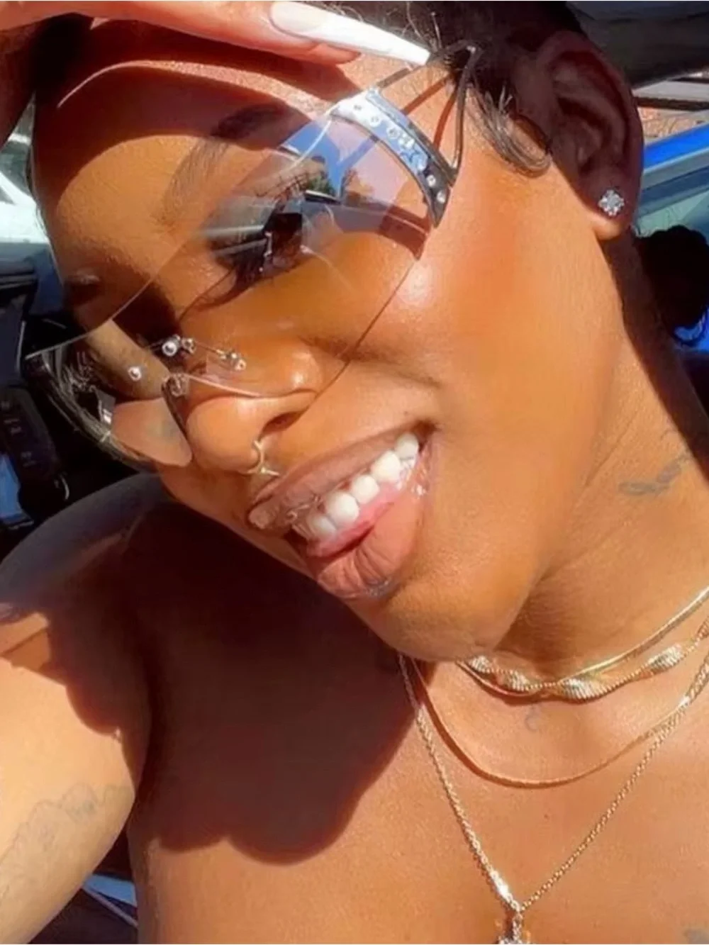 Shield Sunglasses - Pink Lens
